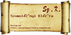 Szomolányi Klára névjegykártya